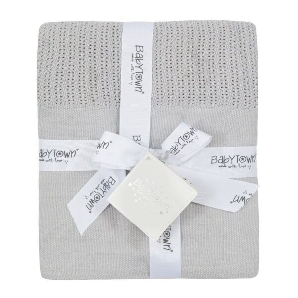 Grey Heavy Cellular Blanket in Blanket and Wraps sold by Little'Uns Retail Ltd