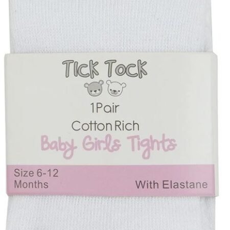 Plain White Cotton Tights @ Little'Uns Retail Ltd