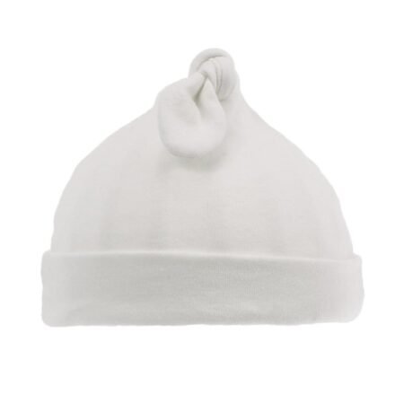 White Knot Hat in Baby Scratch Mittens & Hats sold by Little'Uns Retail Ltd