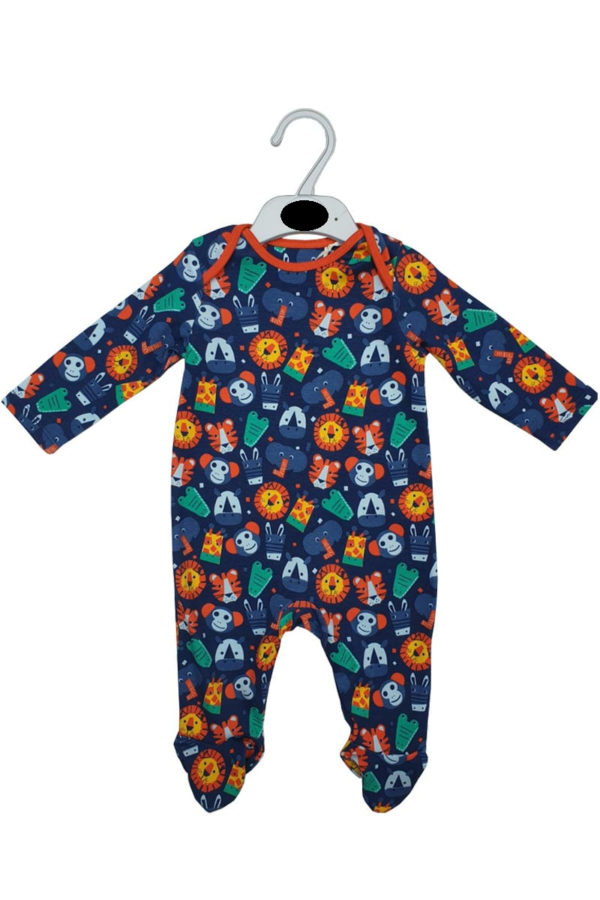 Animal Print Baby Grow in Baby Boy Sleepsuits sold by Little'Uns Retail Ltd