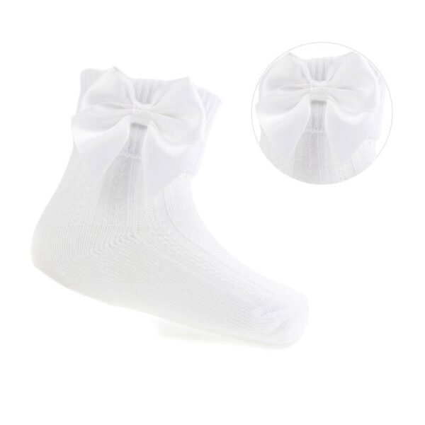 Baby White Ankle Bow Socks @ Little'Uns Retail Ltd