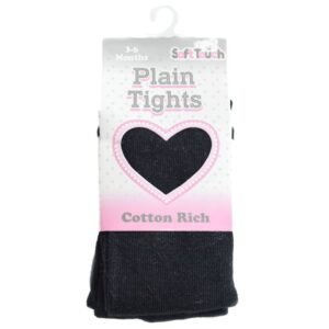 Plain Black Cotton Tights @ Little'Uns Retail Ltd