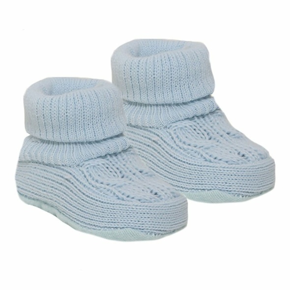 Blue Turnover Baby Bootees