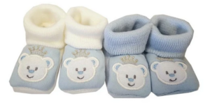 Baby Boys Prince booties With Embroidery @ Little'Uns Retail Ltd