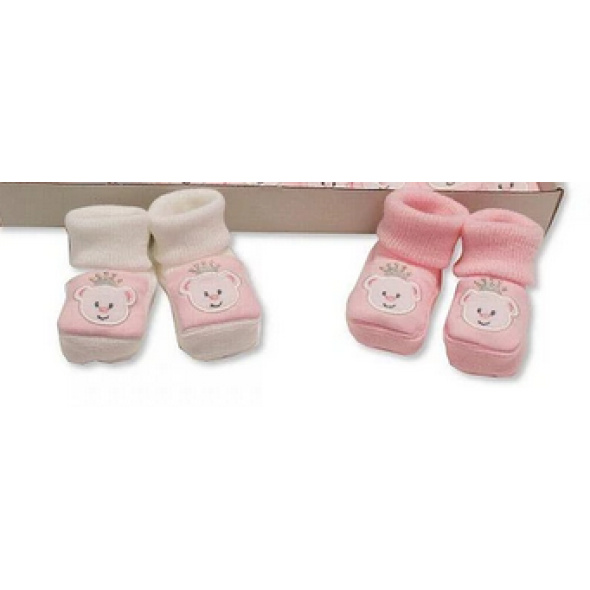Baby Girls Princess Booties With Embroidery @ Little'Uns Retail Ltd