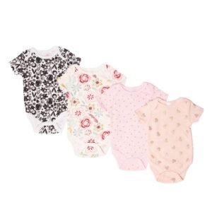 Printed Short Sleeved Bodysuit in Baby Girls Sleepsuits sold by Little'Uns Retail Ltd