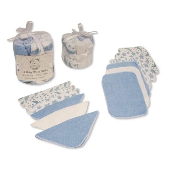 12 Pack Wash Cloths In a Mesh Pack @ Little'Uns Retail Ltd