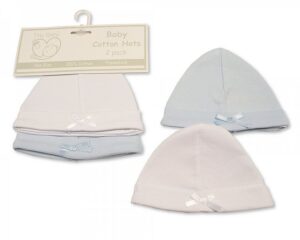 Premature Baby Boys 2PK Hat with Bow @ Little'Uns Retail Ltd