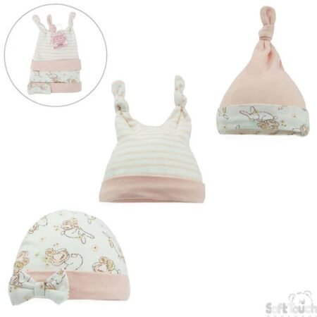 3 Pack baby Assorted Bunny Hat @ Little'Uns Retail Ltd