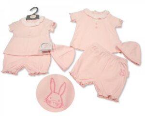 Baby Girls 2 Pieces Set with Hat – Bunny @ Little'Uns Retail Ltd