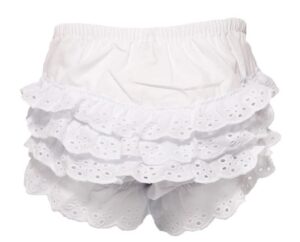 WHITE COTTON FRILLY PANTS (0-18 Months) @ Little'Uns Retail Ltd