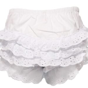 WHITE COTTON FRILLY PANTS (0-18 Months) @ Little'Uns Retail Ltd