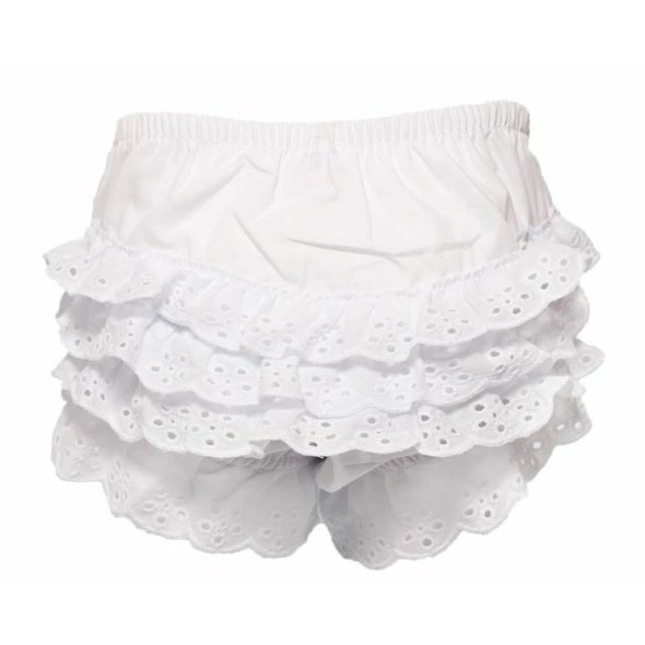 WHITE COTTON FRILLY PANTS (0-18 Months) @ Little'Uns Retail Ltd