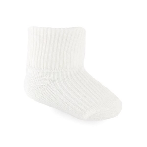 Plain Cream Turnover Sock (0-3m) @ Little'Uns Retail Ltd