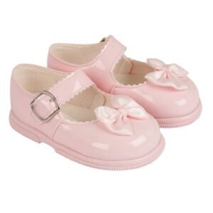 BABY GIRLS HARD SOLED SHOE-PINK @ Little'Uns Retail Ltd