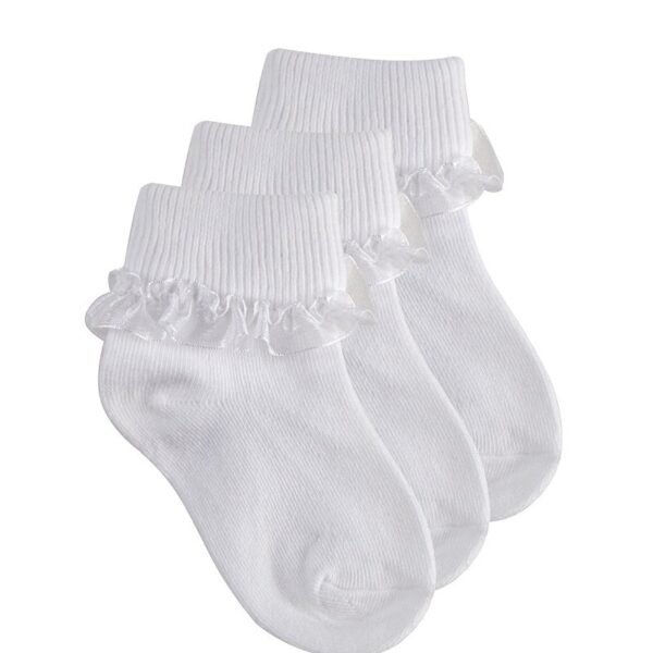3 PACK WHITE FRILLY LACE TOT SOCKS @ Little'Uns Retail Ltd