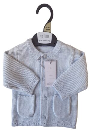 Light Knitted Baby Blue Cardigan @ Little'Uns Retail Ltd