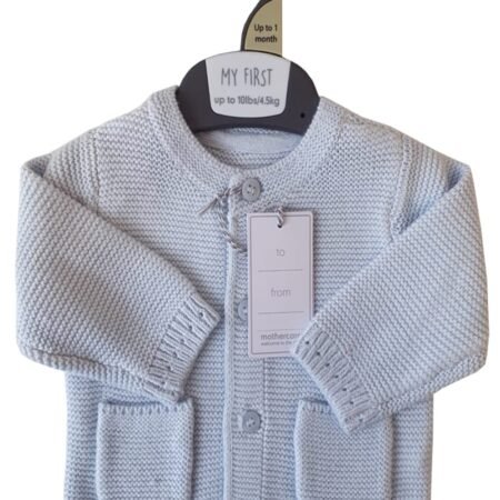 Light Knitted Baby Blue Cardigan @ Little'Uns Retail Ltd