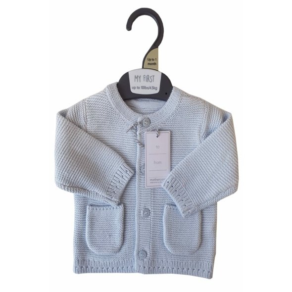 Light Knitted Baby Blue Cardigan @ Little'Uns Retail Ltd