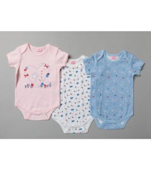 'rabit' 3 Pk Of Baby Girls Short Sleeved Bodysuits