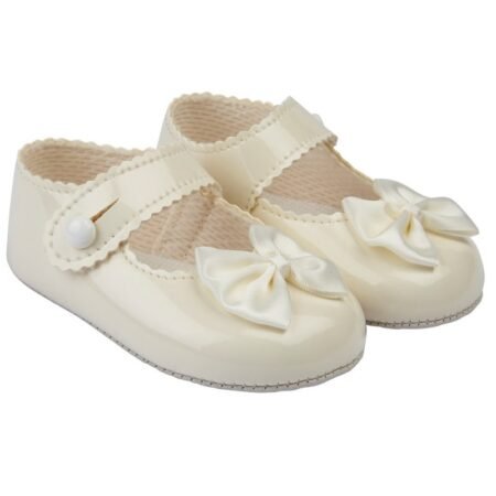 BABY GIRLS SOFT SOLED SHOE-IVORY @ Little'Uns Retail Ltd