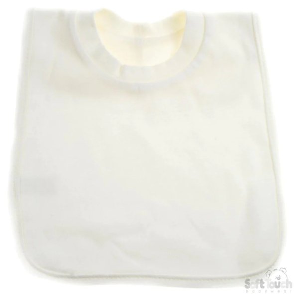 Plain Pop-On Bib-Cream @ Little'Uns Retail Ltd