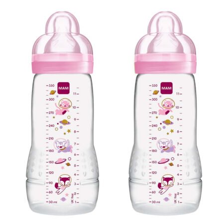 Mam Bottle Easy Active 330ml Twin Pack Girl