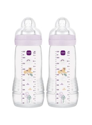 Mam Bottle Easy Active 330ml Twin Pack Girl 4m+