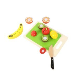 Wooden 14 Piece Cutting Fruits With Chopping Board @ Little'Uns Retail Ltd