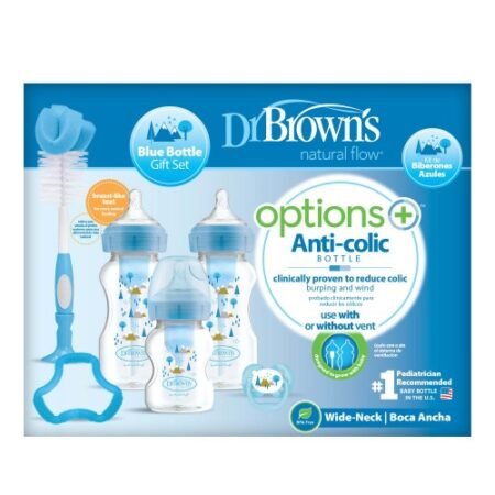 Dr Brown’s Options+ Gift Set Wide Neck Blue @ Little'Uns Retail Ltd