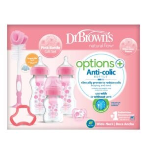 Dr Brown’s Options+ Gift Set Wide Neck Pink @ Little'Uns Retail Ltd
