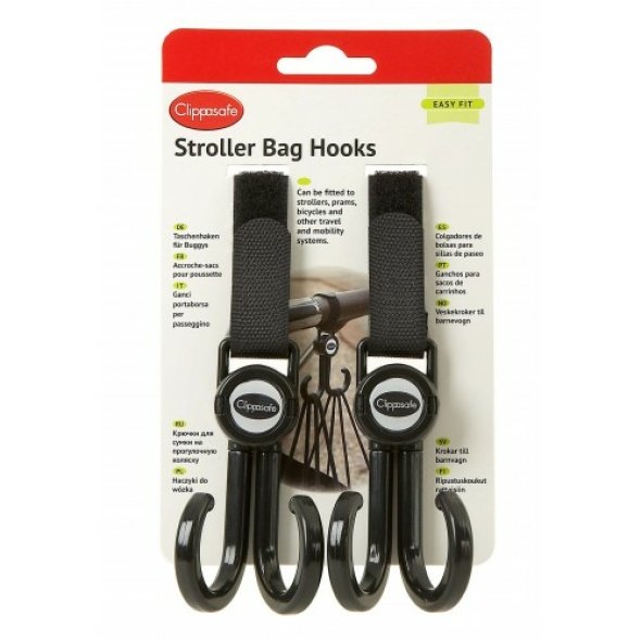 Clippasafe Stroller Bag Hooks @ Little'Uns Retail Ltd