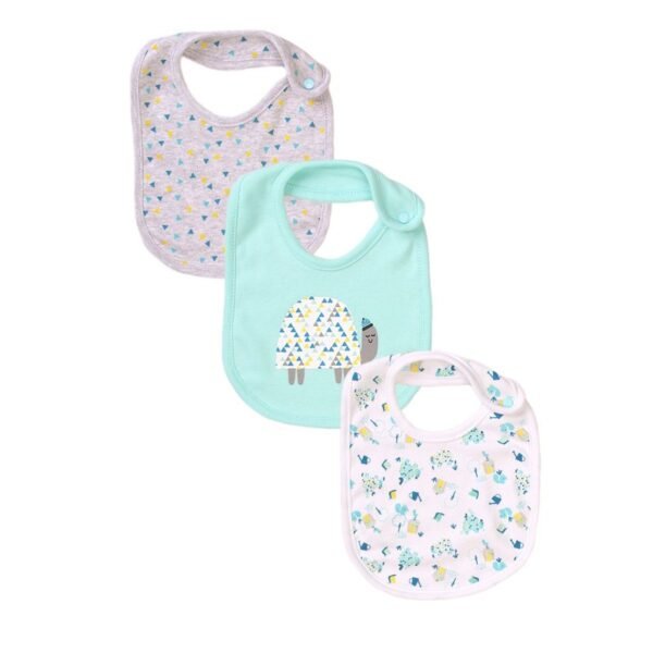 3 Pack Printed Bibs-snail @ Little'Uns Retail Ltd