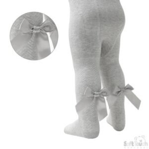Baby Tights W/Bow-Grey @ Little'Uns Retail Ltd