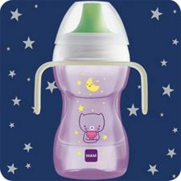 Mam Fun To Drink Cup & Glow With Handles Pink 270ml