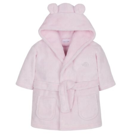 BABY PINK HOODED DRESSING GOWN @ Little'Uns Retail Ltd