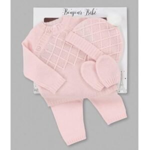 4pc Boxed Knitted Gift Set- (NB-6 Months)-Pink/Blue @ Little'Uns Retail Ltd