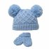 Blue Diamond Knit Pom-pom Hat & Mitten Set (0-6m) @ Little'Uns Retail Ltd