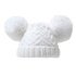 White ‘Chevron’ Knit Double Pom Pom Hat w/Cotton Lining (0-6 Months)