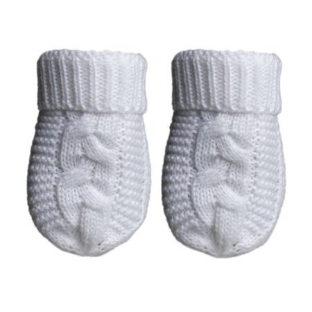 White 'cheveron' Winter Mittens