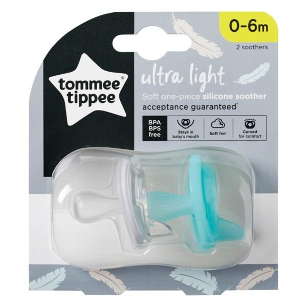 Tommee Tippee Ultra Light Silicone Soothers 0-6m 2Pk @ Little'Uns Retail Ltd