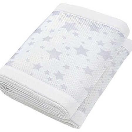 Breathable Baby Mesh Crib Liner Twinkle Grey Star @ Little'Uns Retail Ltd