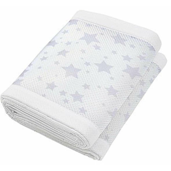 Breathable Baby Mesh Crib Liner Twinkle Grey Star @ Little'Uns Retail Ltd