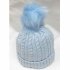 Sky Cable Knit Hat with Pom Pom 2-4yrs @ Little'Uns Retail Ltd