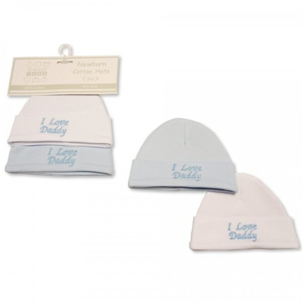 Baby Boys Hats 2-pack – I Love Daddy @ Little'Uns Retail Ltd