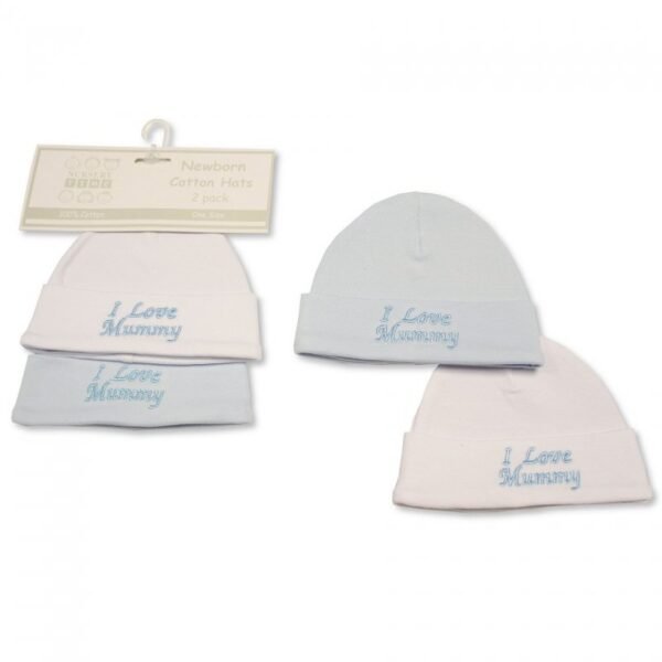 Baby Boys Hats 2-pack – I Love Mummy @ Little'Uns Retail Ltd