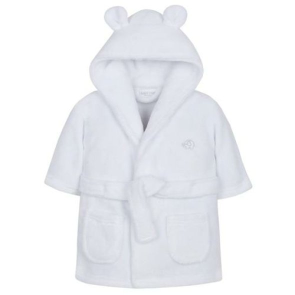 White Super Soft Hooded Dressing Gown 0-6m @ Little'Uns Retail Ltd