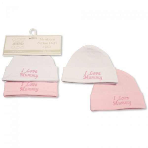 Baby Girls Hats 2-pack – I Love Mummy @ Little'Uns Retail Ltd