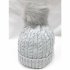 Grey Cable Knit Hat with Pom Pom (2-4 Years)
