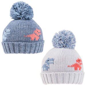 Boys Dinosaur Knitted Bobble Hat @ Little'Uns Retail Ltd